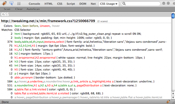 CSS-Usage-sheet 开发人员必备的火狐插件