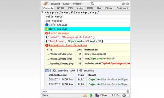 firephp 开发人员必备的火狐插件