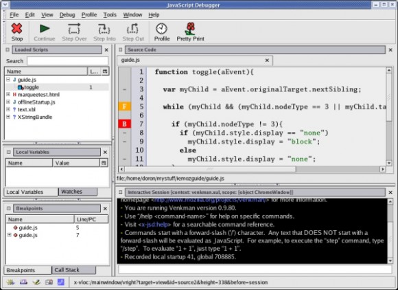 venkman 开发人员必备的火狐插件